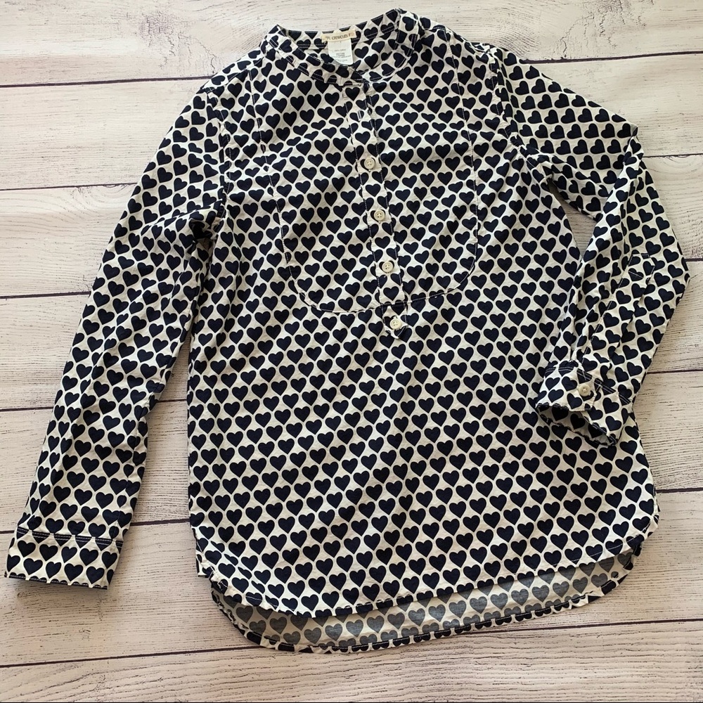 Crewcuts Girls Heart Blouse Size 10